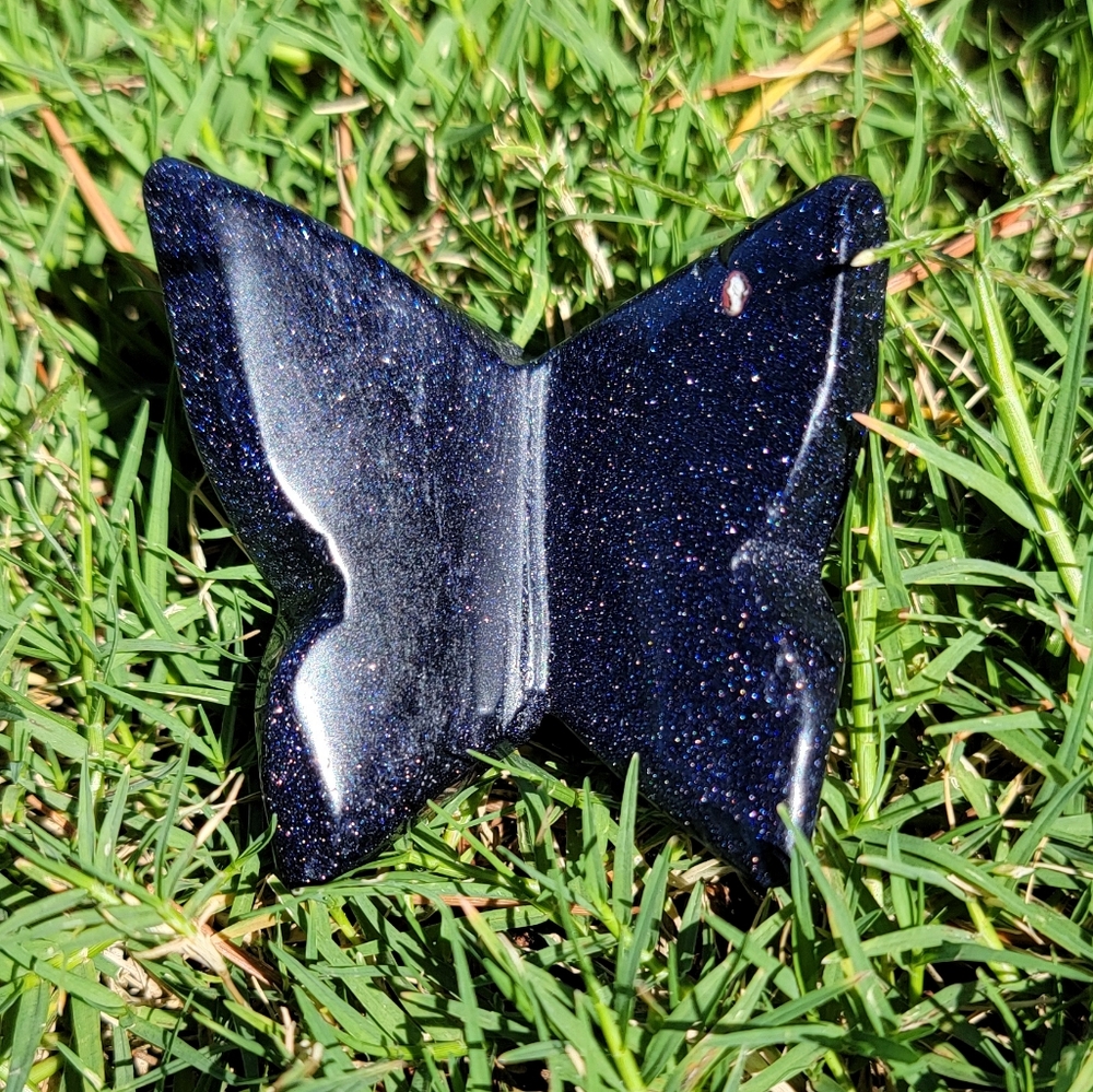 NEW 1.92" x 1.82" x 50g BLUE SANDSTONE 3D BUTTERFLY